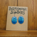 Blue with Silver Earrings, Oval